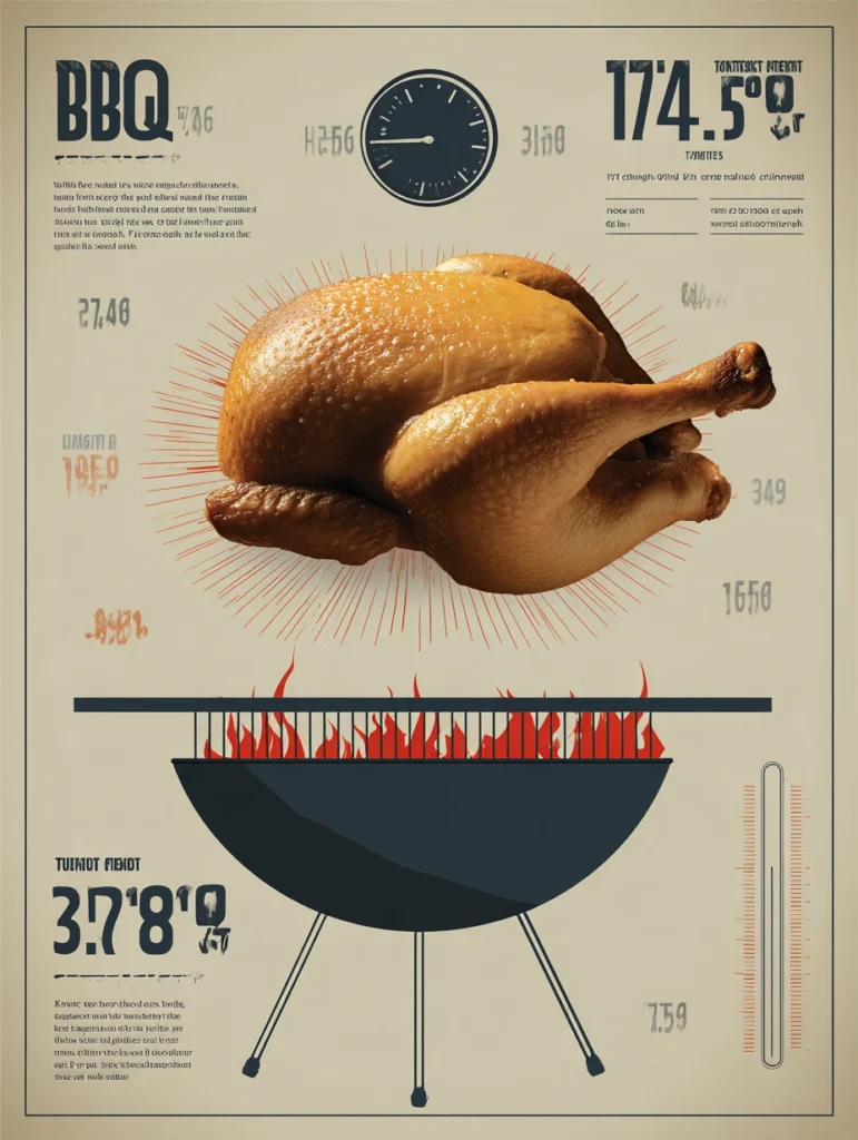 Infographic showing bone-in chicken thighs need 35-45 minutes at 350-375°F to reach 185-190°F internal temperature