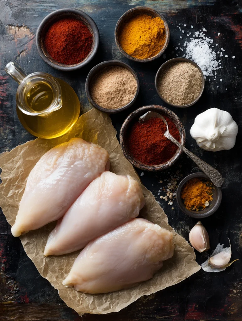 Ingredients for grilled bone in chicken breast recipe